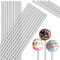 Zopeal 200 Pieces Acrylic Lollipop Sticks Cake Pops Candy Treat Sticks for Wedding Halloween Christmas Candy Cake Pops Toppers Chocolate Cookie Dessert(6 Inch,Clear)