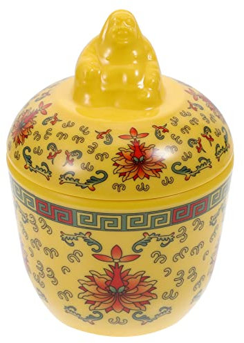 Vintage Casserole Stew Pot Cookware: Non Stick Soup Pot Stockpot with Lid Hand Printed Chinese Japanese Dutch Oven Pot Christmas New Year Kitchen Cookware Yellow