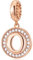 CHAWIN Initial O Letter Charms, Alphabet Rose Gold, Authentic 925 Sterling Silver Charms fit Pandora Charm Bracelets, Necklace, Circle Dangle Gift for Women, Girls, Sparkling Clear Stones