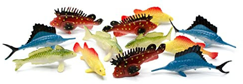 Miniblings 12x Fische Set Aufstellfigur Fisch Riff Ozean Meer Karpfen Zander