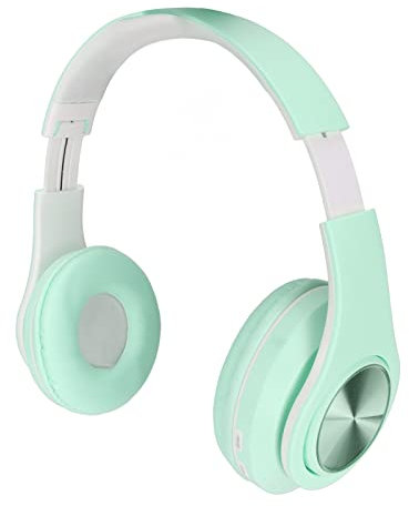 Active Noise Cancelling Headphones,Bluetooth 5.0 Foldable Wireless Over Ear Headphones,RGB Colorful Light Headset,PU Leather Earmuffs Earphone,for Boys,Girls(Green)