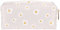 Jolie Trousse à Crayons en Plastique avec Motif Marguerites - Grande Trousse à Maquillage - pour Adolescentes, écolières et Femmes, Blanc