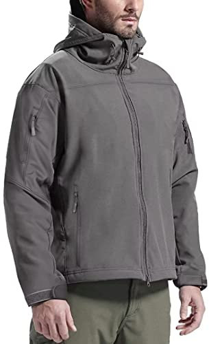 FREE SOLDIER Softshelljacke Herren Wasserdicht Winterjacke Winddicht Warme Funktionsjacke übergangsjacke Outdoorjacke für Wandern Fahrrad Camping (Grau L)