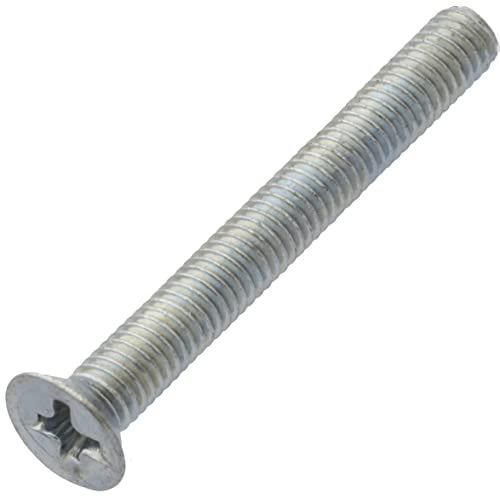 AERZETIX - C59943 - Juego de 100 tornillos de metal M3x25mm con cabeza fresada PH1 - DIN 965 - en acero al carbono - dureza 4.8 - acabado galvanizado - para fijación tornillo destornillador montaje