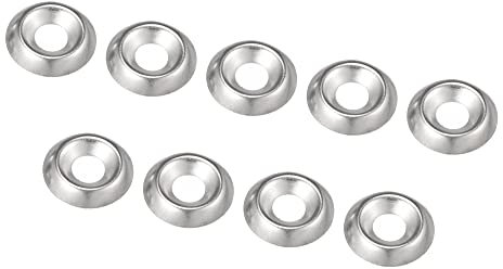PATIKIL 4.8mm ID 304 Inox Acciaio Svasato Finitura Coppa Rondella, 100pz Finitura Rondella per Fissaggio, Argento Tono