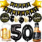 Ouceanwin Luftballon 50. Geburtstag Deko Männer Frauen, Ballons Geburtstagsdeko 50 Jahre Mann Frau, Folienballon Weinflasche Bier Deko Helium Ballon Whisky für 50 Jahr Geburtstag Party Deko