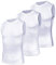 AMZSPORT Herren Kompressions-Tanktop Ärmellos Funktionsshirts Baselayer Unterhemd Weiß(3er Pack) XXL