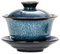 Cabilock Chinesische Keramik Teetasse Porzellan Teebecher mit Untertasse Sake Cup Set Kung Fu Tasse Becher Keramiktasse Teeschale Trinkbecher Teeservice Kungfu Tee Geschenke
