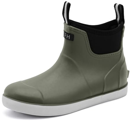 Jesindr Stivali Gomma Uomo Da Pioggia, Stivali Da Pesca, Antiscivolo Leggere Comode Shorty Boots, Impermeabile Nero Scarpe Da Giardino