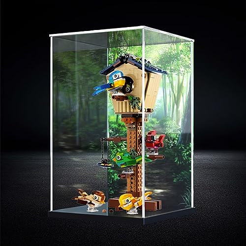 Acryl Vitrine Box Kompatibel Lego 31143 Kreatives Vogelhaus Modell, Schutz, Staubdichte Vitrine Geschenkmodell, Transparent, Kompatibel mit Lego (nur Vitrine)