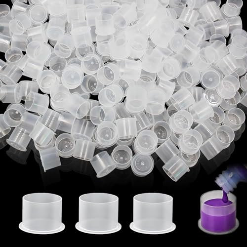 1000pcs Medium Tattoo Ink Caps Disposable Tattoo Ink Cups with Base Plastic Pigment Caps Cups Permanent Makeup Container Cups for Tattoo Ink…