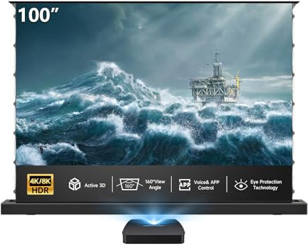 IN&VI Motorized ALR Floor Rising Projector Screen, 100 (16:9), Matte Surface, Metal, Automatic Operation