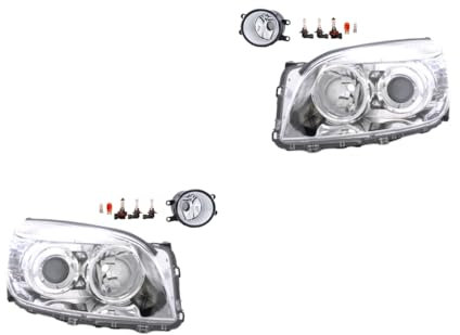 Johns, Scheinwerfer Satz Halogen FrontScheinwerfer Satz passend für Toyota Rav4 XA3 05-08 HHB3 LI + Nebelscheinwerfer + Leuchtmittel