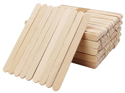 HEIYUET 1000 espátulas de madera para manualidades, 114 x 10 x 2 mm, palitos de hielo de madera para hornear, palitos de hielo, palitos de madera, palitos de hielo, para crecer, manualidades