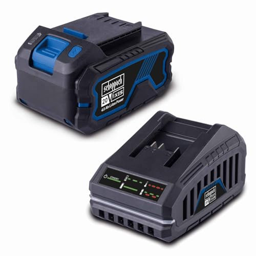 Scheppach Starter-KIT IXES 20V SBSK4.0 - Li-ION - Batterie et Chargeur 4.0 Ah - Temps de Charge Rapide - Témoin Lumineux