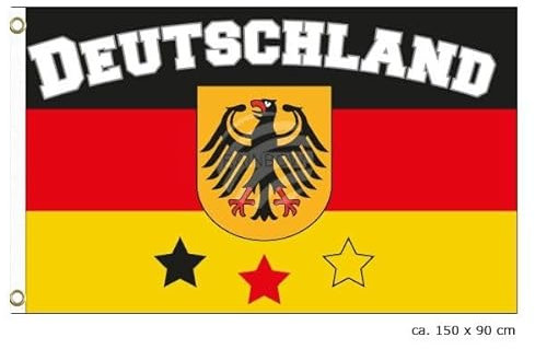 Flagge Deutschland mit Sternen Fahne 90x150 cm mit Ösen