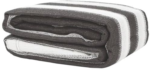 vidaXL Tent Carpet Camping Rug-400x400cm Anthracite/White, Durable HDPE, UV & Weather Resistant, Easy Clean, Cut-to-Size Ground Tarp