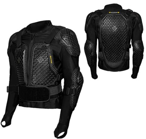 Baymate Protektorenjacke Rückenprotektor Ellenbogenprotektoren Sturzsicheres Biker Offroad-Radtrikot Protektorenweste für Motorrad Ski Snowboard