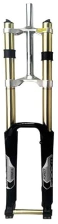 QAINKUN Bike Forks Fork Downhill MTB Mountain Bike Fork Suspension Damping Bicycle Fork Black White Gold Golden Mtb Forks(27.5 or 29inch black)