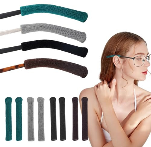 4 Paires Protege Branche Lunette, Coussinets D'oreille pour Lunettes, Coussinets De Lunettes En Coton Doux pour Lunettes de Soleil, Lunettes de Vue