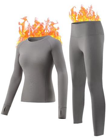 gagli Set di Biancheria Intima Termica da Donna con Fodera in Pile e Strato di Base Caldo Top & Bottom per Il Tempo Freddo