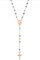 VLNET Amen collana rosario in argento 925 rose' con cristalli blu e tortora.Collezione Rosari di Amen.Lunghezza 48+4 cm. Unisex
