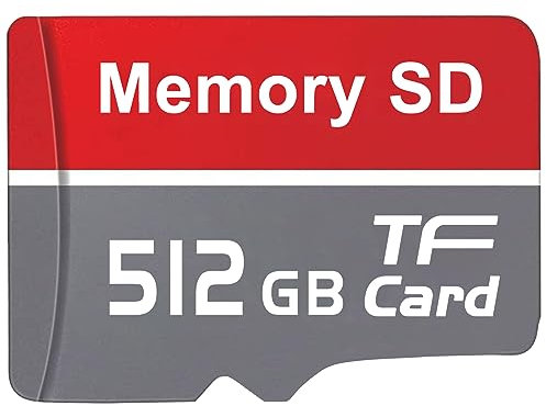 Niowoaf 512GB Memory Card-Large Capacity TF Card 512GB Waterproof Storage Card Support for Computers, Phone, Cars, Music, Drone, Red/Grey