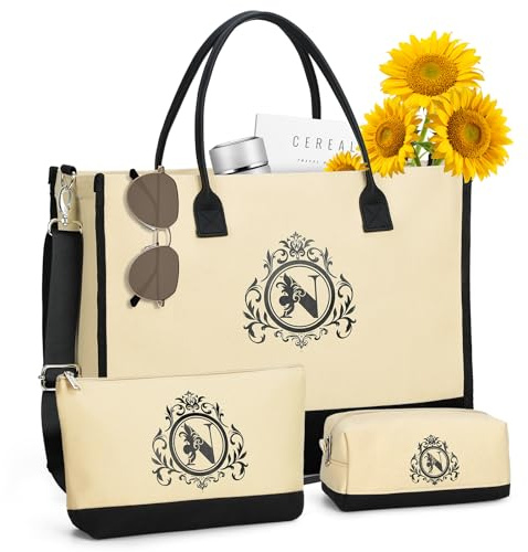 Lekespring Jute Einkaufstasche 3 set mit Geschenkbox, Shopper Tasche Tote Bag als Dankeschön-Geschenk, Geburtstagsgeschenke für Mutter Frau Freunde, Personalisiert Geschenk zum Geburtstag Muttertag-N