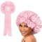 ZILZUFA Bonnet de Nuit en Satin pour Cheveux (Rose), Bonnet Soyeux Réutilisable pour Dormir, Bonnet en Satin Cheveux Nuit