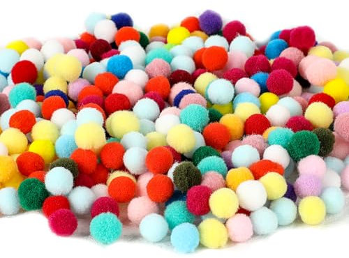 1200 Stück Bunte Pompons, 10 mm Mini Pompons Bunt zum Basteln Kleine Filzkugeln Multicolored Flauschigen Handwerk für Erwachsene Partydekoration, DIY Kreativen Quasten, Haarschmuck