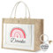 Dzmuero Jutebeutel Personalisiert, Einkaufstasche, Danke Geschenk Jute Einkaufstasche mit Schlüsselanhänger, Personalisiertes Geschenk für Erzieher, Einkaufstasche als Dankeschön für Kollegen (B)