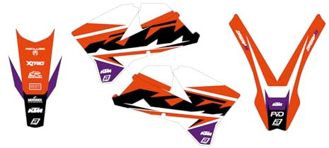 BLACKBIRD kit adesivi decalcomanie per motocross enduro cross compatibile con Ktm Exc/Exc f 2005-2007 - Sx/Sxf 2005-2006 kit grafiche