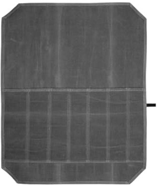 Steowsey 1 Piece Knife Roll Case Knives Holder Waxed Canvas Cutlery Protector Gray 45x52cm Home Kitchen Cooking Tool and Utensils Wrap Bag Roll Pouch