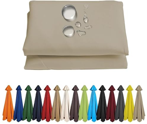 Toldo De Recambio De Sombrilla 6 /8 Costillas, Tela De Paraguas Recambio Sombrilla Impermeable, Cubierta De Repuesto Para Parasol De Patio, Protección UV, Piscina Jardín Terrazas Exterior(Grays,2.5M/6