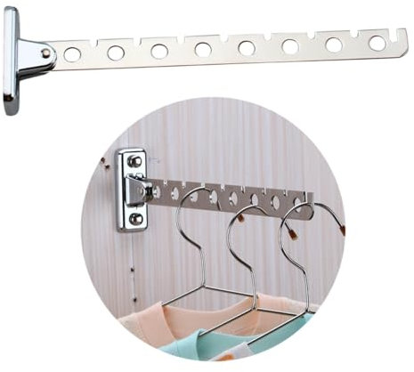 TOPBATHY 1 Pieza Pared Rotatable y Plegable con Organizador de Ropa para Oficina Dormitorio y Hogar Estante Soporte para Abrigos y Accesorios