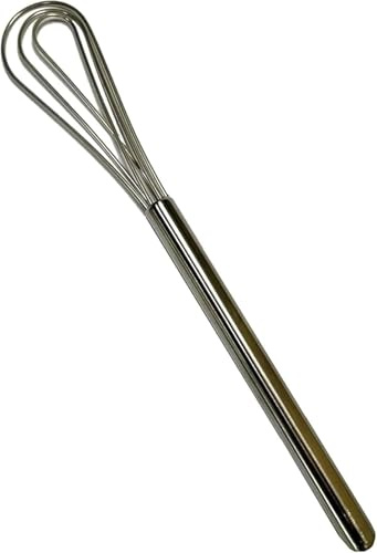Rattleware Frusta piatta in acciaio inox con manico lungo 27,9 cm, ideale per cucine commerciali, domestiche o domestiche, di alta qualità, senza grumi, per una perfetta preparazione del caffè