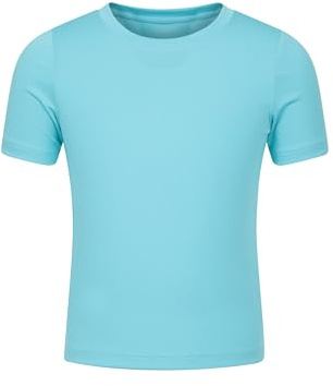 Mountain Warehouse Aqua Kids Swimming T-Shirt - UV Protect Max Tee, Chlorine & Saltwater Resistant, Boys & Girls - Spring Summer, Beach, Pool, Diving, Water Sports Teal 9-10y