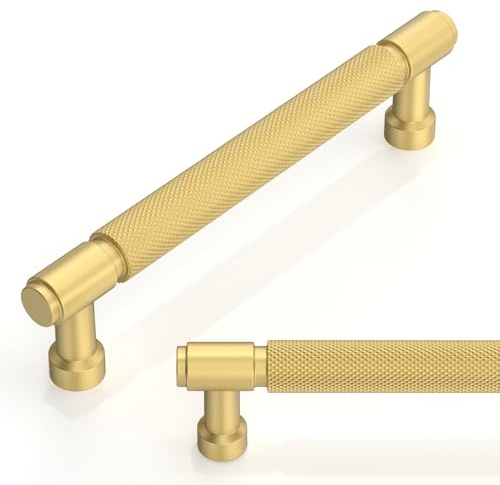 Talentedeco 10 Pack Brushed Gold Cabinet Pulls 5 Inch(128mm) Kitchen Cabinet Handles Cabinet Hardware for Drawer Pulls