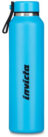 Invicta Borraccia Termica Slim Plain, Blu, 480 ml, Acciaio Inox, Bpa free, Mantenimento temperatura caldo 12h freddo 24h, Accessori, Ragazzo, Ragazza, Scuola, Sport