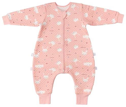 LILBESTIE Toddler Sleeping Bag with Legs, 1.5 Tog Sleep Suit 1-2 Years | Soft Cotton Sleep Sack with Feet. Adjustable Length with Side Buttons. 1.5 Tog for All Seasons. 2-way Zip for Easy Changes