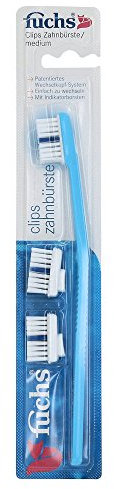 Interbros GmbH Fuchs Clips Wechselkopf-Zahnbürste medium inklusiv 2 Wechselköpfe