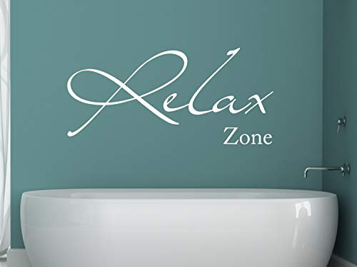 GRAZDesign Wandtattoo Bad Sprüche Relax zone, Türaufkleber für Badezimmer, Wellness - 64x30cm / 070 schwarz