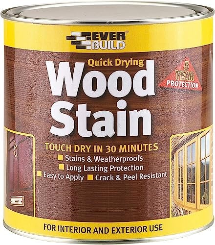 Everbuild Satin Wood Stain – Indoor And Outdoor Use – Weatherproof – UV-Resistant – Quick Drying – Solvent Free – Clear – 750ml
