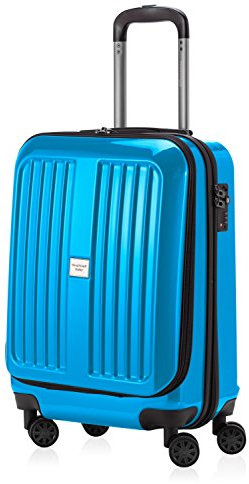 HAUPTSTADTKOFFER - X-Berg - Handgepäck Hartschalenkoffer Koffer Trolley, 55 cm, 42 Liter, TSA, Cyanblau