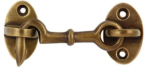 A29 Solid Brass Cabin Hook Eye Latch Cabin Door Gate Latches Window Sash Catch Hook Lock Antique Brass Finish