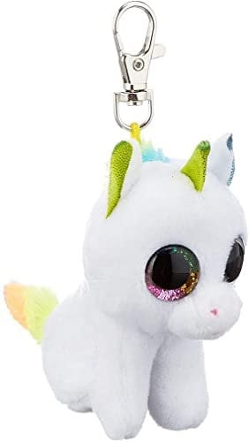 TY T35040 Unicorn Pixy, Einhorn mit Glitzeraugen, Beanie Boo's, Plüsch, 8,5 cm, Weiß/Bunt, 7 cm