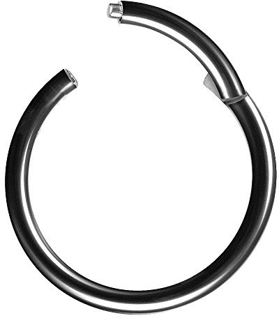 Piercingfaktor Universal Titan G23 Piercing Scharnier Clicker Ring Septum für Tragus Helix Ohr Nase Lippe Brust Intim Nippel Augenbrauen Schwarz 1,0mm x 8mm