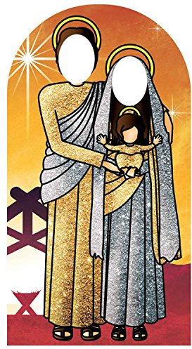 Fan Pack - Gold Nativity Scene Adult Stand-In Lifesize Cardboard Standup Standup - Plus 20x25cm Star Photo