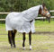 Horze Pferdedecke Nevada Combo, Regendecke und Fliegendecke für Pferd und Pony, Grau, 145