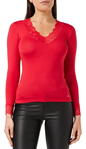 Morgan Camiseta de manga larga con encaje Rojo Grand